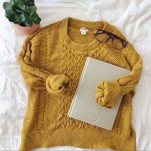 Mustard cable knit sweater